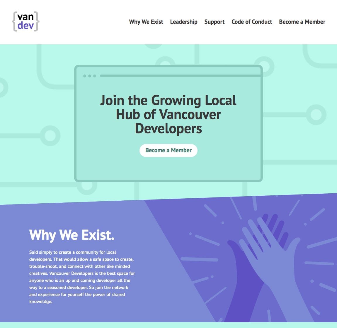 vancouver developers website homepage